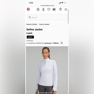 Lululemon define jacket- in great condition!